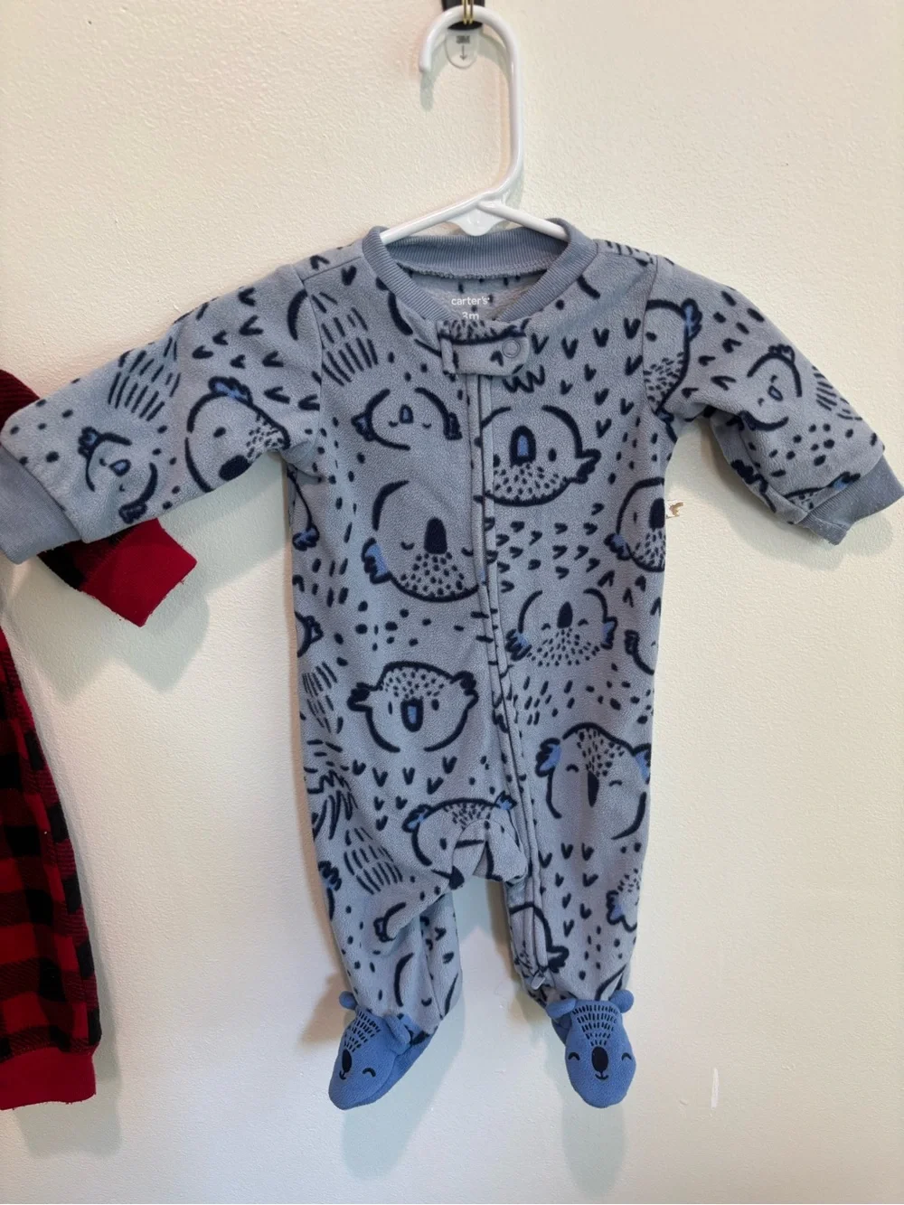 Carters fleece winter bay boy pajama outfit bundle 3 months